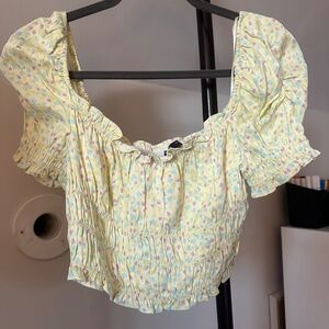 Zara Yellow Floral Crop Top